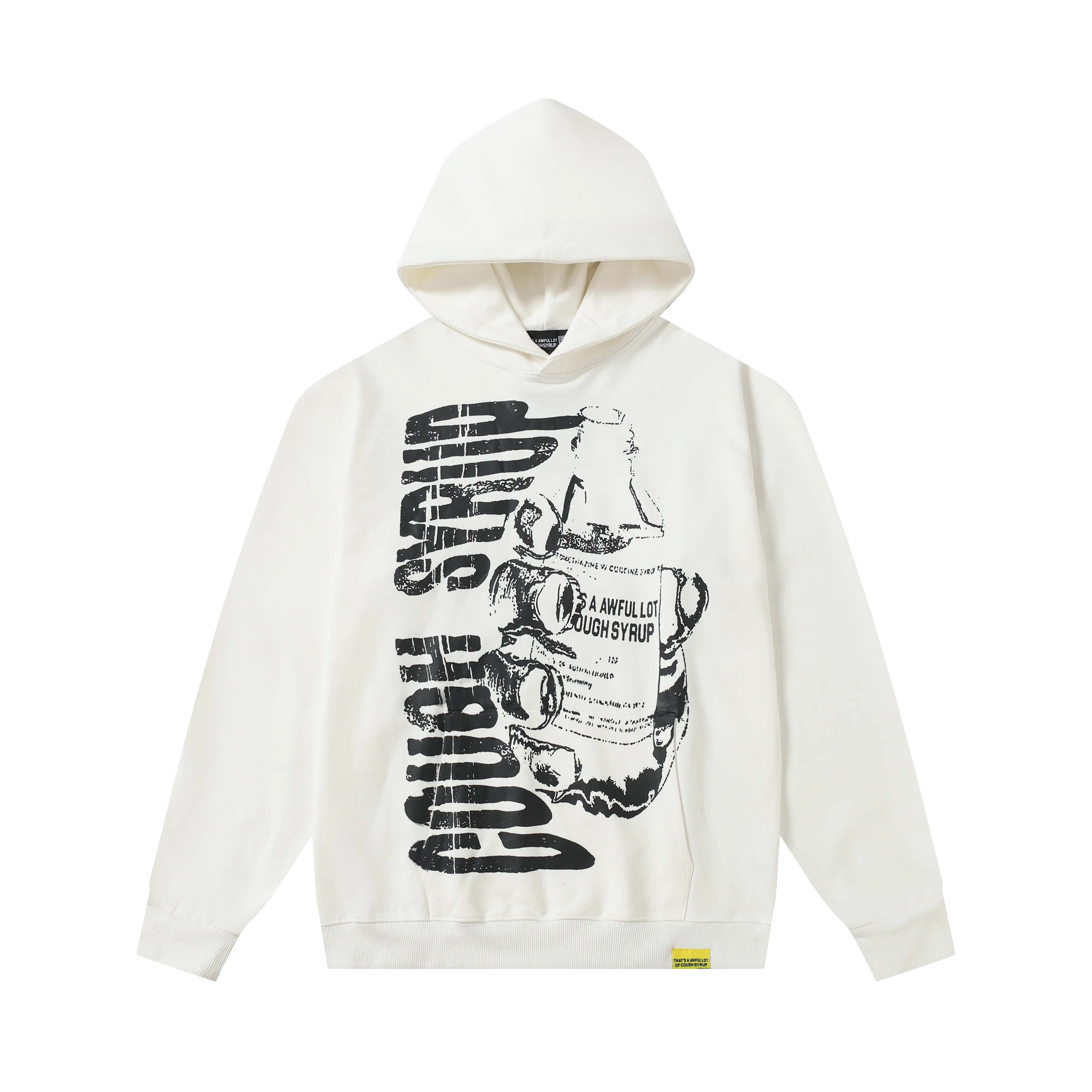 C # Black/Cream White/ ｜ THAT'S A AWFUL LOT OF COUGH SYRUP In Stock Same Style. （fabric): 100 Sizes（size）：S-M L X L （colour）： /Cream White/ 👉